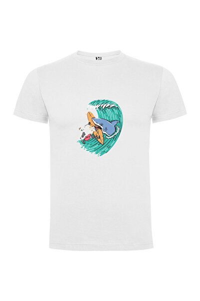 iLovePrints Shark Surf Skeleton Tshirt