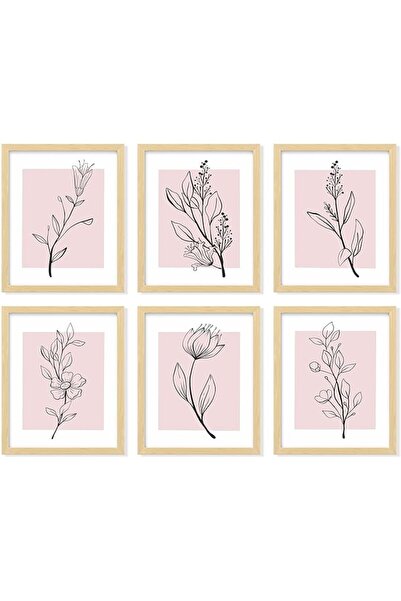 ESSESORIES Decor Pink Botanical Pink Flower Blush Floral Prints Poster Wall A...