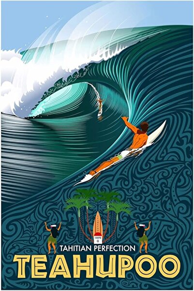 ESSESORIES Eflormes Teahupoo Surfing Aesthetic Poster Wall Art Room Decor Sel...