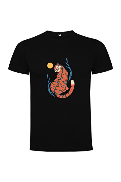 iLovePrints Smiling Sacred Tiger Illustration Tshirt