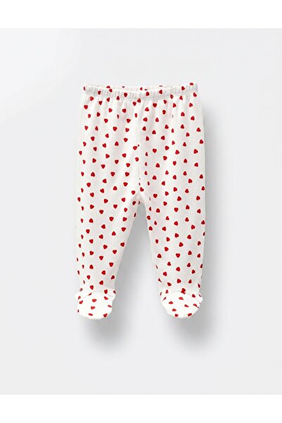 MiniKids Pantaloni cu botosei Ace Trase, Inimioare, alb-rosu