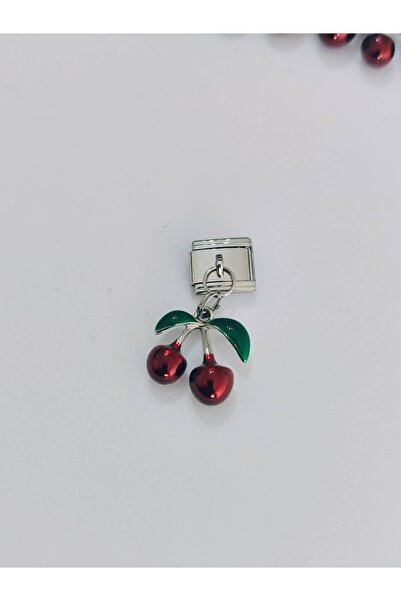 Umrece Cherry Detail Stainless Steel Charm