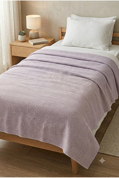 MKAtölyem Cotton Woven Natural Single Pique-Bedspread165X215 Lila
