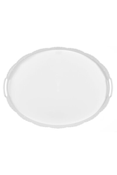 Z Store Λευκός δίσκος σερβιρίσματος με δαντελωτό σχέδιο, 50x37 εκ.