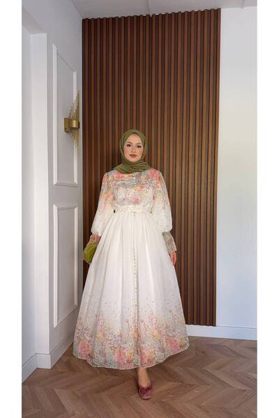 Zübeyde Sayın Women's Floral Patterned Tulle Dress