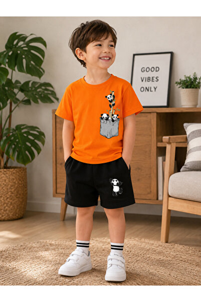SAINT YUX Panda Printed Top and Bottom Kids Set