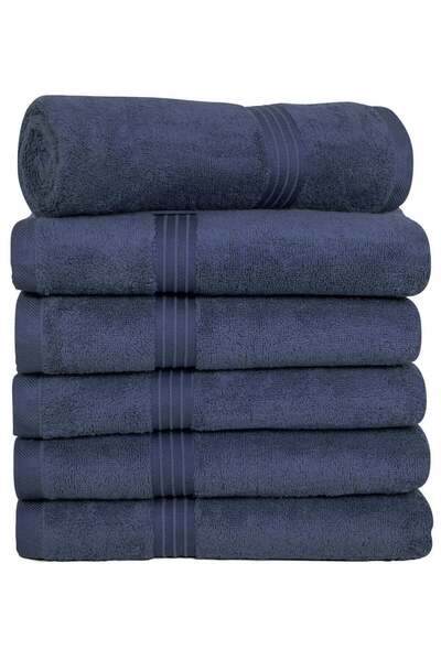 Bliss Casa - Large Hand Towels (6 Pack, 50 x 100 cm) - 100% Combed Cotton - P...