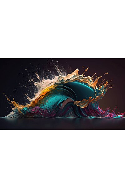 Persona Tablou Canvas, Explozie De Culori Abstracta 3D 3- 100 X 70 cm