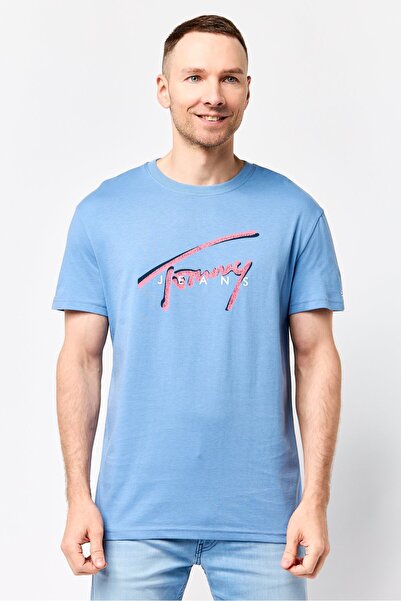 Tommy Hilfiger Tommy Jeans Men Ribbed Collar Short Sleeve Brand Logo T-Shirt,...