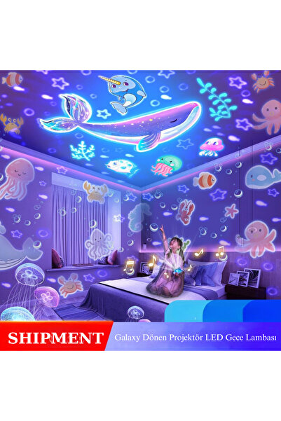 Empressco Yıldızlı Projektör Gece Lambası Dönen Gökyüzü Çocuklar İçin Hediyel...