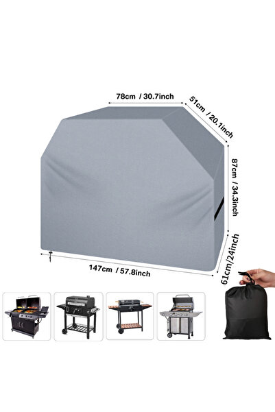Choice1 147x61x122CM Waterproof Grill BBQ Cover Heavy Duty Barbecue Cover Wea...