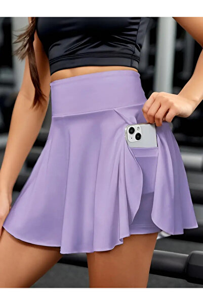 Generic Brand Women's High Waist Pocketed Sandy Short Skirt