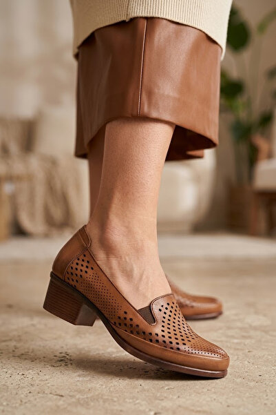 Solly Famous 74-1 Tan Genuine Leather Women's Shoes