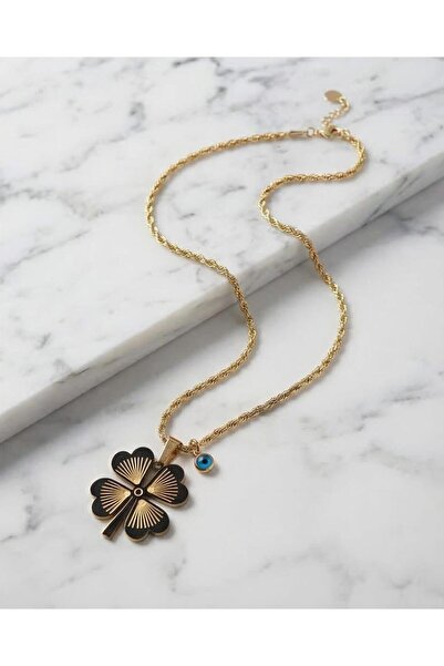 Mum Aşkı Clover Necklace Gold