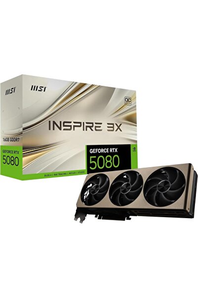 MSI GeForce RTX5080 16G INSPIRE 3X OC 16GB GDDR7, DPx3, HDMIx1, DLSS 4 Ekran ...