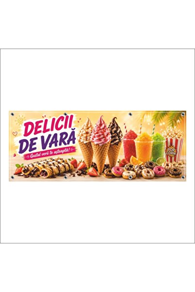 media Banner MEDIA, "Inghetata, clatite, granita, gogosi" model1, 200 x 80 cm...