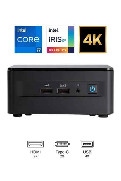 ASUS NUC12WSHI7 NUC12 PRO INTEL CORE I7-1260PFREEDOS MINI MASAÜSTÜ PC