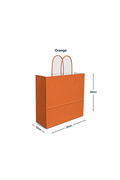 sunpack Paper Gift Bags – Orange 32×12×26 cm – Pack of 12