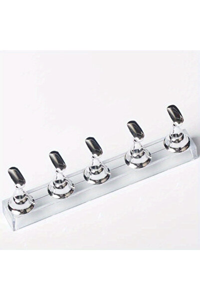 Choice silvery 6pcs Nail Art Practice Stands, Magnetic Nail Tips Holders, Tra...