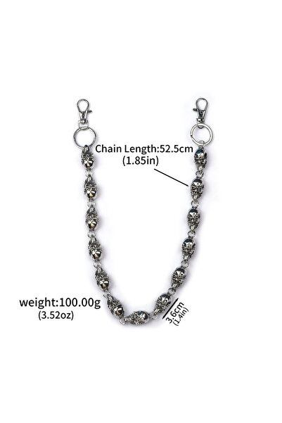 Choice1 YL0010-02 Vintage Punk Skull Pants Heavy Waist Chain Men Cool Jeans C...