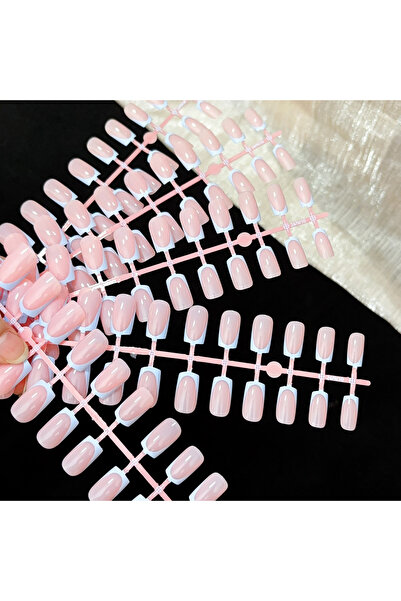 choice2 3 120pcs Simple Colorful Edge French Tip Fake Nails 12Sizes Medium Sq...