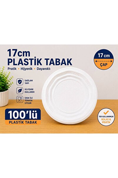 NECE CUP 17 CM PLASTİK TABAK 100'LÜ