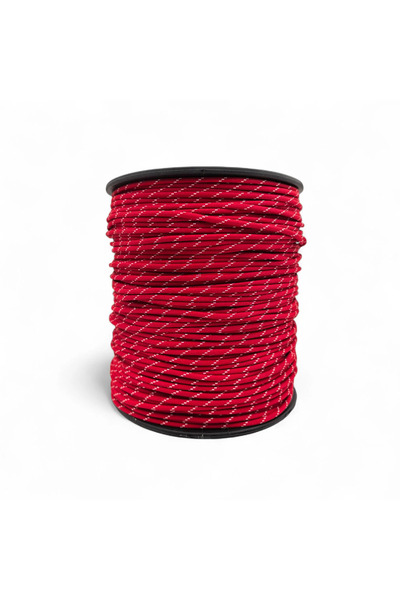 PARACORD Bileklik,Outdoor ve Hobi İp 4 mm Kırmızı Beyaz Desen 5 Metre