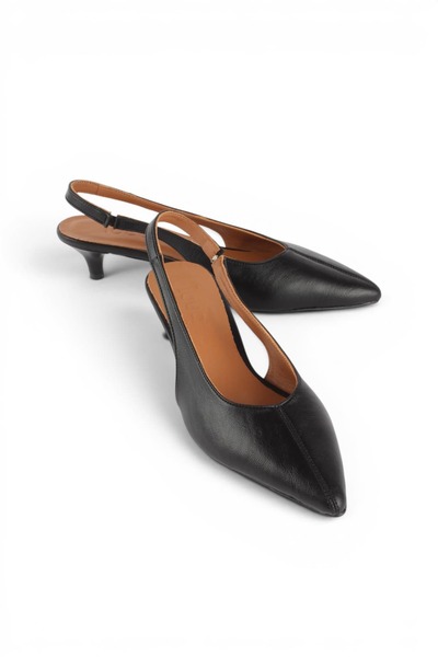 luuq shoes Harmony Genuine Leather Open-Back Heeled Shoes