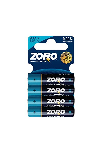 ZORO زورو بطاريات 4 قطعة قوه عاليه AAA R6P 1.5 فولت