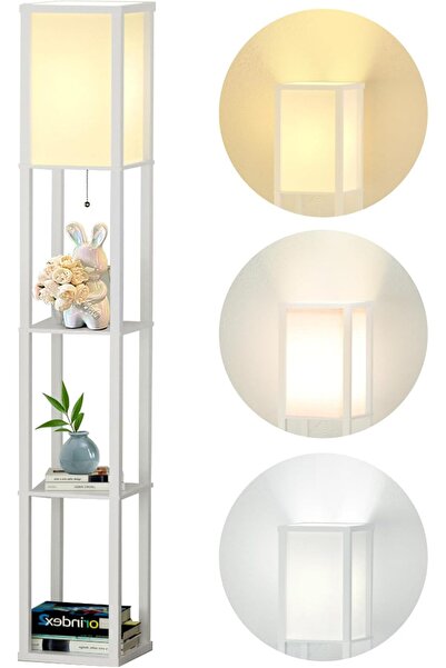 Dotail Lampadar, rafturi de depozitare pe 3 niveluri, 160 x 26 x 26 cm, 3000K...