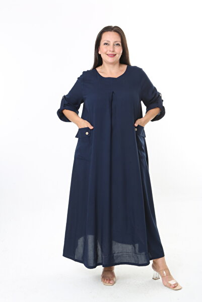 XL Modam Women's Woven Whiscone Large Size Dress