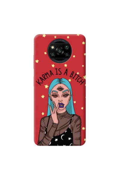 Other Xiaomi Poco X3 /X3 Pro Karma is a bitch Red Colored Silicone TPU Θήκη