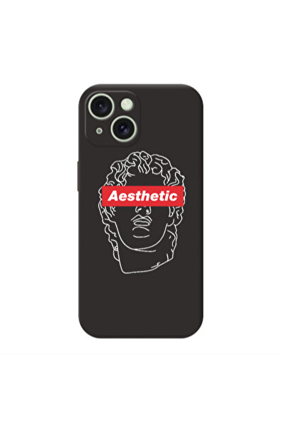 Other Apple iPhone 15 Plus Aesthetic Black Colored Silicone TPU Θήκη