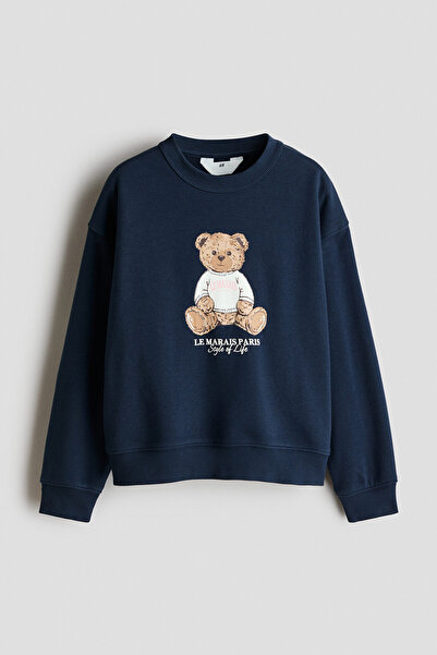 H&M Baskı Motifli Sweatshirt