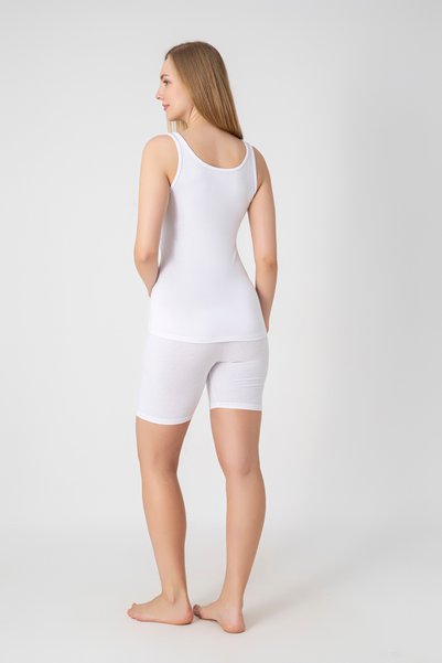 ROCMAY Women's White Modal Dress & Underskirt Shorts - Mini Shorts Leggings-1004