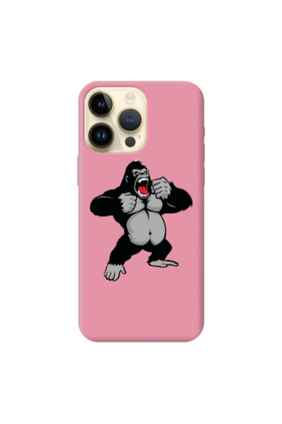 Other Apple iPhone 13 Pro Max Angry Gorilla2 Pink Colored Silicone TPU Θήκη