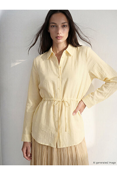 LC Waikiki Yellow Oversized Dobby Women's Shirt Tunic