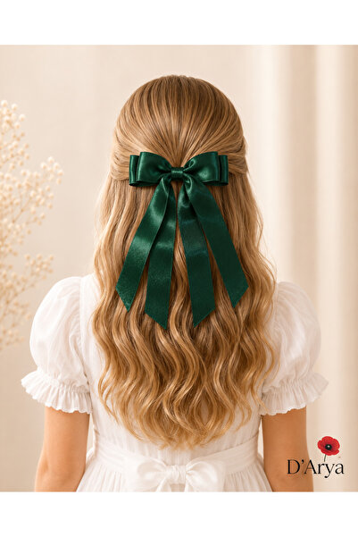 Darya Dd806 Nostalgic Red Satin Ribbon / Bow Long Ribbon Hair Clip