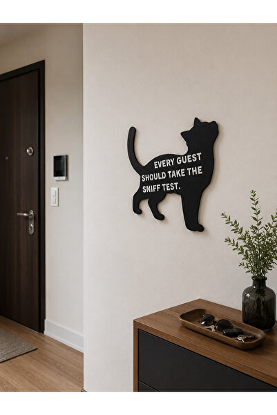 MARLITH HOME Kedi Temalı Ahşap Duvar Süsü-Mutfak ve Ev Dekorasyonu MDF