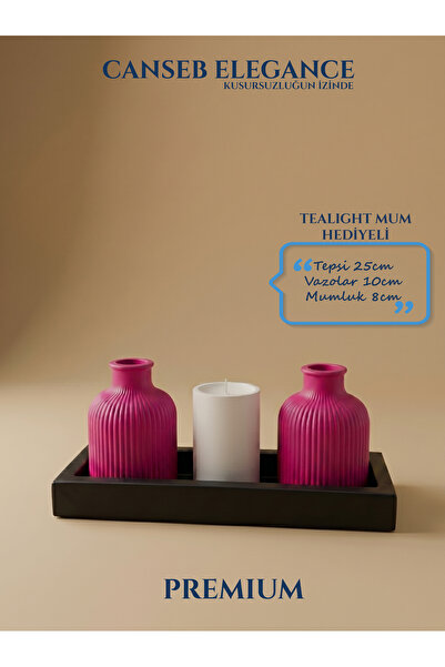 CANSEB Elegance طقم فاخر - مجموعة من أربع مزهريات وحاملات شموع مزخرفة - مصنوع...