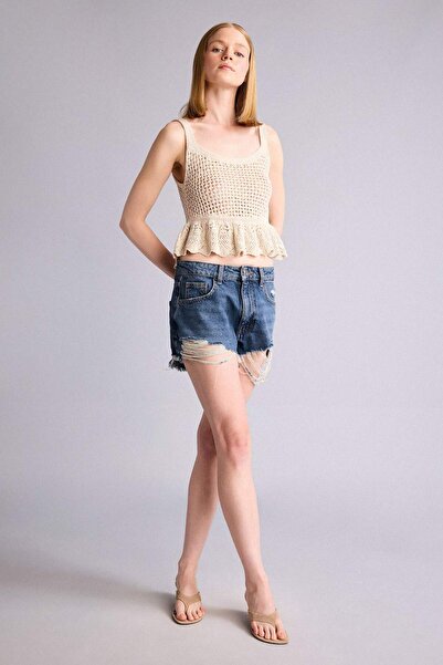 DeFacto High Waist Cut-Off Jean Shorts H0680Ax26Hs