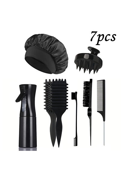 Choice 7pcs Black Set 1/5/7pcsHair Care Kit Rolling Candy Brush with Rat Tail...