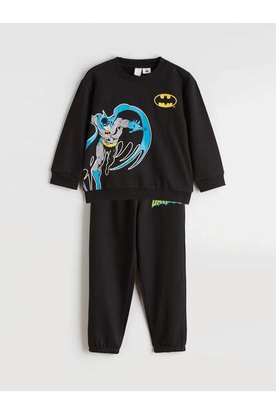 LC Waikiki Batman Printed Boys' Sweatshirt and Sweatpants Set