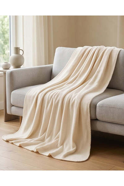REDTAG Ivory Fleece Blanket (180 x 130 cm)