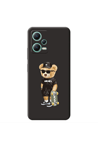 Other Xiaomi Redmi Note 12 Pro 5G Bear with glasses Black Colored Silicone TP...