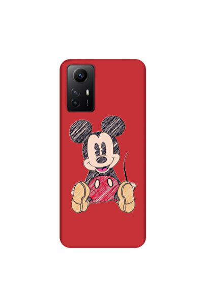 Other Xiaomi Redmi Note 12s Mickey mouse 2 Red Colored Silicone TPU Θήκη