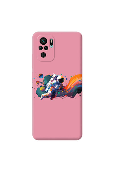 Other Xiaomi Redmi Note 10S Rainbow Space Pink Colored Silicone TPU Θήκη
