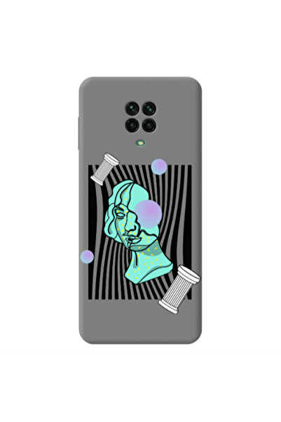 Other Xiaomi Redmi Note 9 Pro Columns Grey Colored Silicone TPU Θήκη