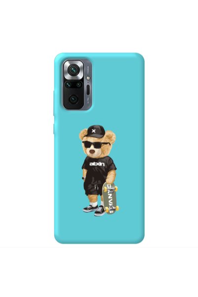 Other Xiaomi Redmi Note 10 Pro 4G Bear with glasses Turquoise Colored Silicon...