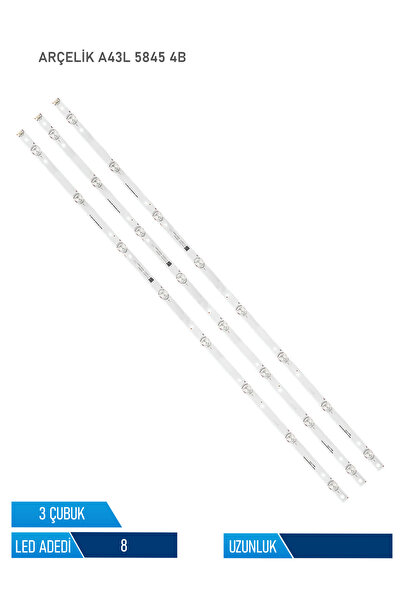 Arcelik A43L 5845 4B 3 Parca 43 inc Tv Led Bar